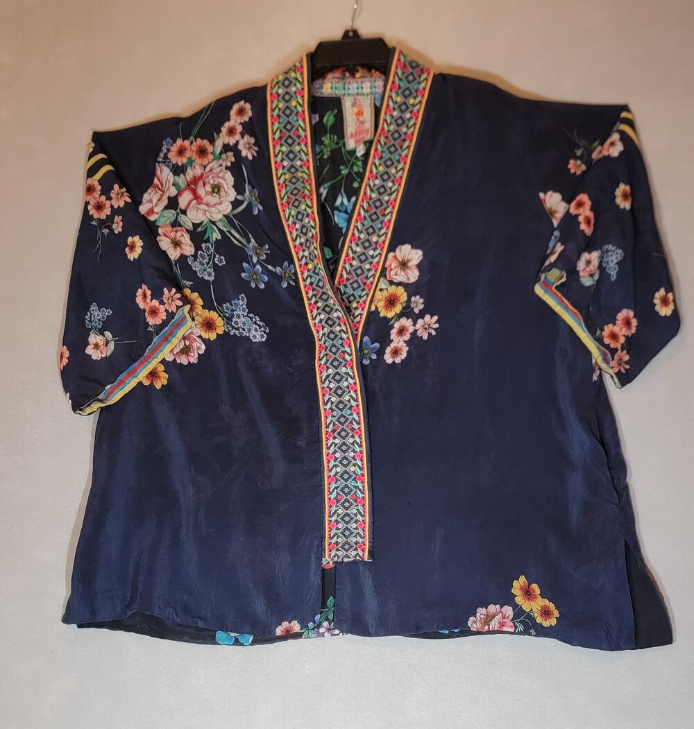 Johnny Was Maci Floral Kimono Jacket Size PL Pockets